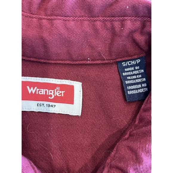 Wrangler Comfort Flex Shirt Mens Denim Twill Long Sleeve Button Up Sz Small - Picture 6 of 6